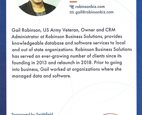 GAIL ROBINSON Founder, Robinson Business Solutions