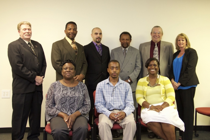 First Row Left to Right: Sandra L. Kearns-Provitt, Demetrious Harris, Victoria Y. Buggs. Second Row Left to Right: Joe Giordano Project Opportunity Founder, John C. Lee, Anthony Rodriquez, Stanley Moore, Myron Yourk, Brenda Dilts, Course Facilitator