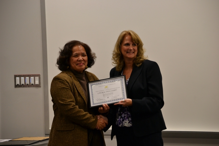 Brenda Dilts Instructor presenting Lauralynn Cosby with certificate