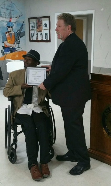 Joe Giordano presenting Certificate of Completion to Cheyenne Briddell
