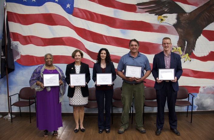 Left to Right: Charmaine Rawlinson, Barbara Ives, Rebecca Moore, Keith Paluda, Kevin Smith Not Pictured: Krista Smith, Don Watrous.