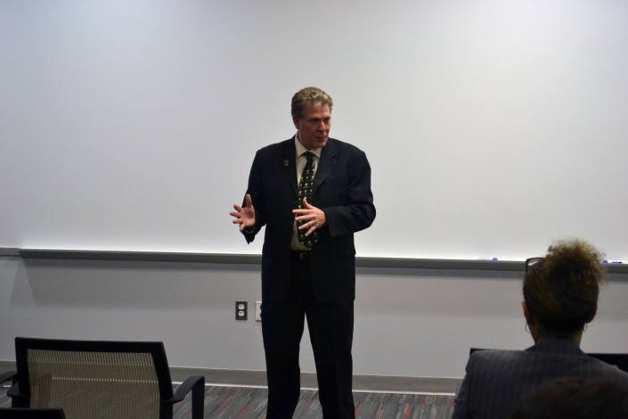 Joe Giordano, Project Opportunity<sup>SM</sup> Founder, addressing the graduating class