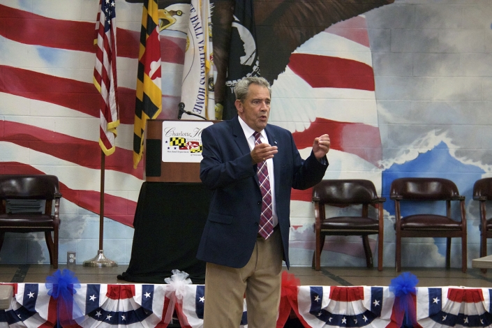 Maryland Department of Veterans Affairs Secretary George Ownings addressing graduates and guests.