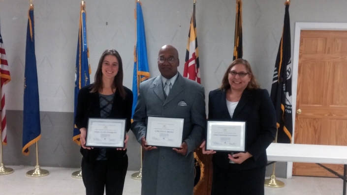 Eastern Shore Fall 2014 Graduating Class: Tara Andrews, Carlton Bryan, Debra Montuori. Not pictured – Andra Blake-Jones, Carey Hargett, Jr. and James Sims, Jr.