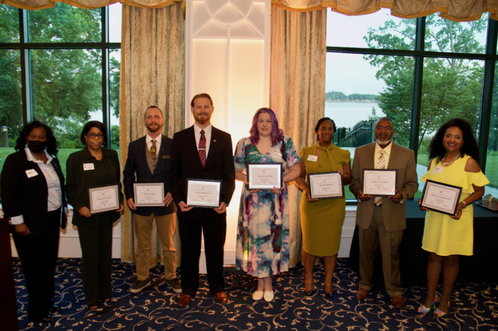 Harford County Spring 2021 Graduating Class Left to Right: Warline Bryant, Course Facilitator; Dorothea A. Thompson; Matthew Stark; Austin (Ryan) Keelty; Nicole Shackelford; Tebonye Crawford; Anthony D. Crawford; Roxanne Dickerson-Robin Not Pictured: Craig Bush