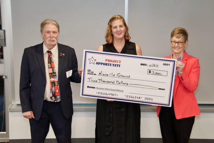 Congratulations to Katie Kilby (Military Spouse Fall 2020 Class Graduate), CEO of Reveille Grounds and Second Place Winner in the Non Profit category of the 2021 Project Opportunity<sup>SM</sup> Business Pitch Competition