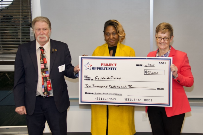 Congratulations to Toni Tomlin (Prince George’s Spring 2021 Class Graduate), CEO of Faith2Felicity and First Place Winner in the Established Business category of the 2021 Project Opportunity<sup>SM</sup> Business Pitch Competition