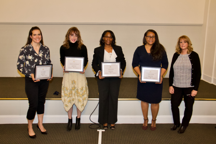Military Spouse Fall 2021 Graduating Class Left to Right: Judy Farrell, Stephanie McLaughlin, Sonya Alvelo, Tammie Center, Brenda Dilts Course Facilitator Not Pictured: Yolanda Rayford