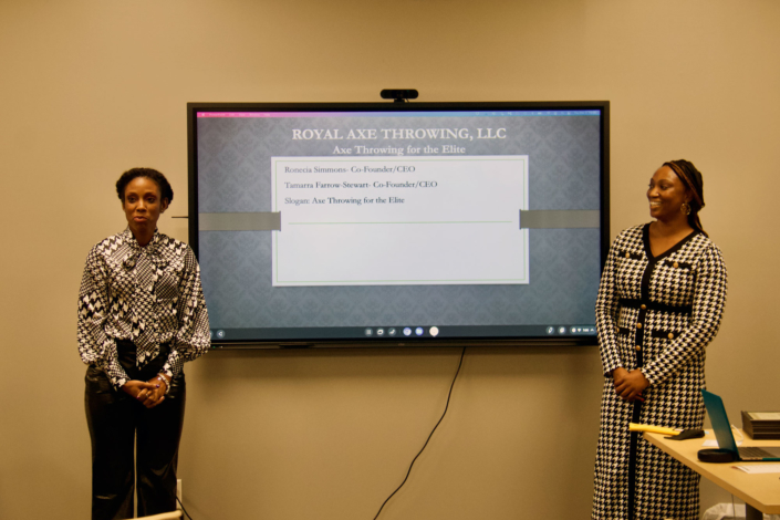 Ronecia Simmons and Tamarra Farrow Stewart Business Pitch