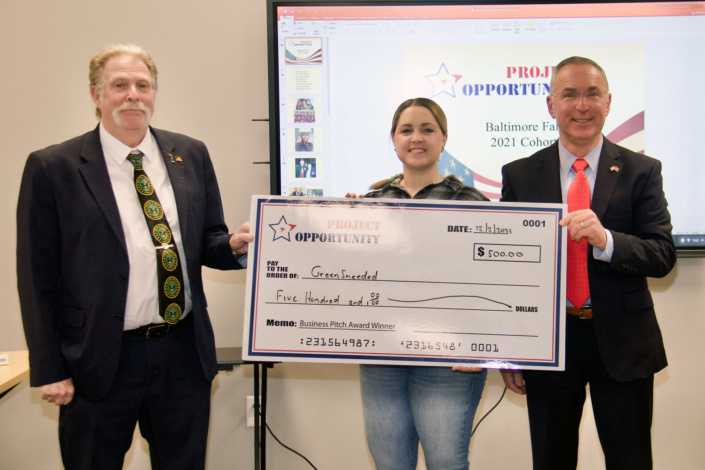 Victoria Sneed Business Pitch Award Check Presentation