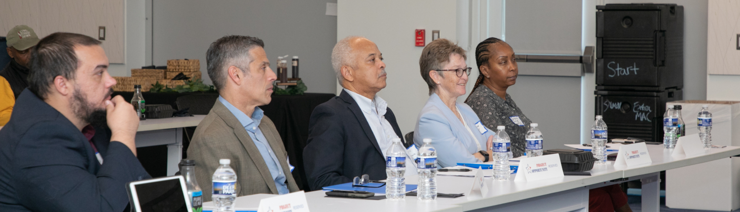 Business Pitch Judges Panel Left to Right: Ryan Del Gallo – SBDC Northern Region Joel Bakal – CFO, H&M Wagner and Sons Foodservice Ulric Donowa, Loan Officer Baltimore Community Lending Carlene Cassidy -CFO Philip E. and Carole R. Ratcliffe Foundation Barbara Quaye – Inclusive Ventures Program, Anne Arundel Economic Development Corporation