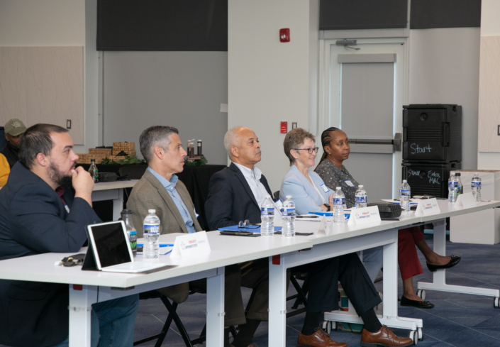 Business Pitch Judges Panel Left to Right: Ryan Del Gallo – SBDC Northern Region Joel Bakal – CFO, H&M Wagner and Sons Foodservice Ulric Donowa, Loan Officer Baltimore Community Lending Carlene Cassidy -CFO Philip E. and Carole R. Ratcliffe Foundation Barbara Quaye – Inclusive Ventures Program, Anne Arundel Economic Development Corporation