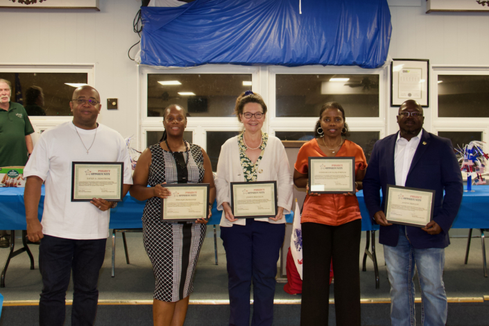 Harford County 2023 Mentoring Program Graduates Left to Right: David A. Armstrong, Dimensions Real Estate Tebonye Crawford, Zinnia Virgo Soaps Janice Moscella, Little Things 4 Gus LLC Pandora Beasley-Timpson, LLBT Designs Joseph Triplett, Holistic Cybersecurity Security Not Shown: Amy Pollock, Amy’s Slow Cooking Jansen M. Robinson, Landmark Physical Security Solutions
