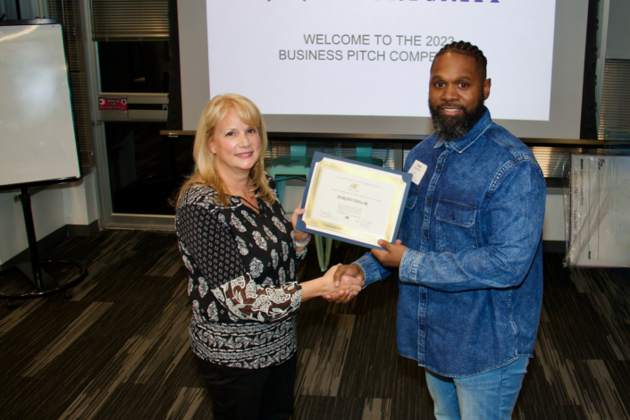 Adrian Taylor Completion Certificate Presentation by Brenda Dilts Course Facilitator