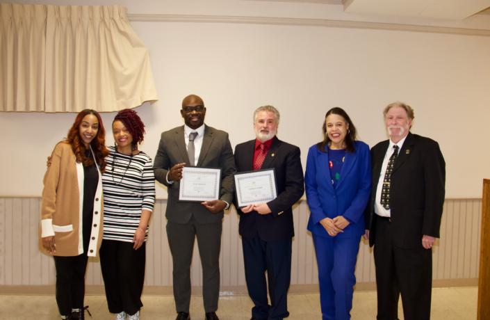 Graduation Class Photo Left to Right: Tiffany Davis Course Facilitator, Wynee Briscoe Regional Director Maryland SBDC Southern Region, Olan Adeyemo, Charles Duran, Lucinia Mundy Charles County Small Business Development Specialist, Joe Giordano Project Opportunity<sup>SM</sup> Founder