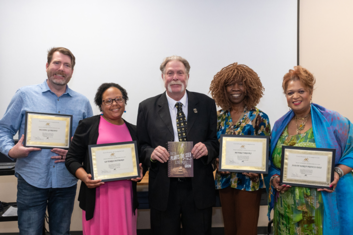 Eastern Shore 2024 Class Photo Left to Right: Michael Giordano (VBDG); Ka'Terra Dettbarn (Sweet Addiction, LLC); Joe Giordano, Course Facilitator, Beverly Brooks (Seeds of Greatness); Judith Francis-Dass (The Simorgh School of Life)