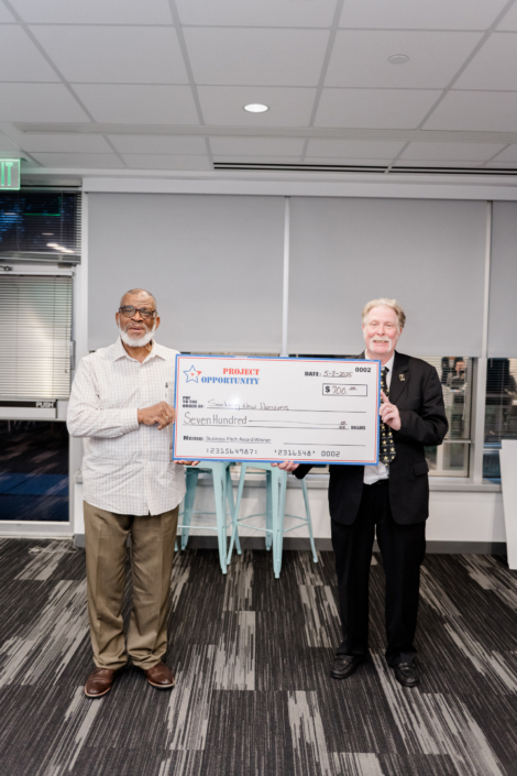 Michael A. Dixon, Second Place Check Award Presentation of $700.00 in Graduation Business Pitch Competition
