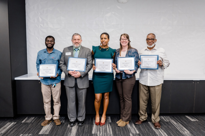 Left to Right:  Samuel Owusus Arhey; Richard M. Williams II; Vondria "{Voni" Walters; Kaitlin Worzalla; Michael Anthony Dixon