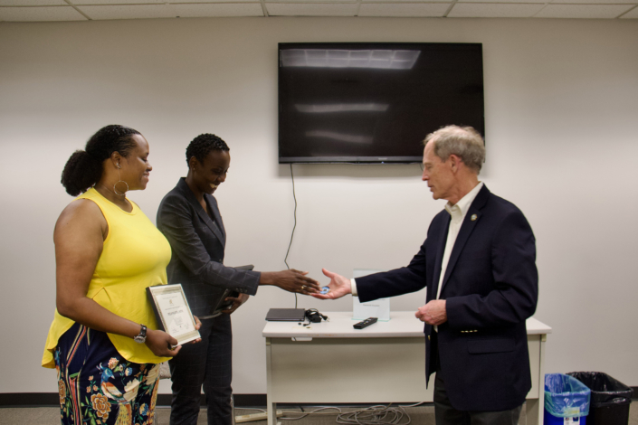 Robert Brown, Chairperson Harford County Veterans Commission, presetation of Challenge Coins
