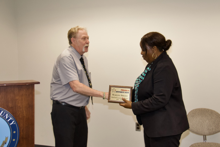 Presentation of Farewell Plaque to Warline Bryant, Harford Conty Class Facilitator