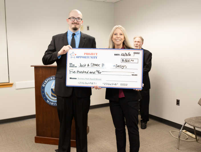 Jared Snyder Pitch Award Check Presentation