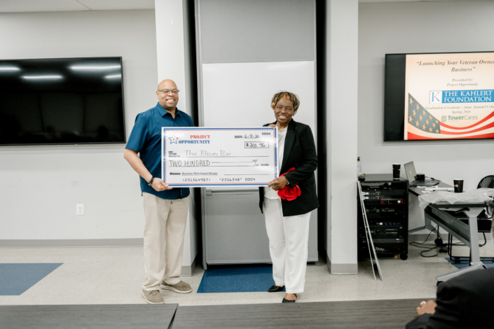 Sheila Wallace Pitch Award Check Presentation