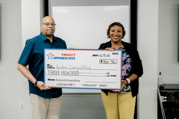 Delphine Oliver Pitch Award Check Presentation