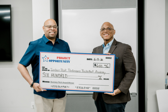 Alvin Jordan Pitch Award Check Presentation